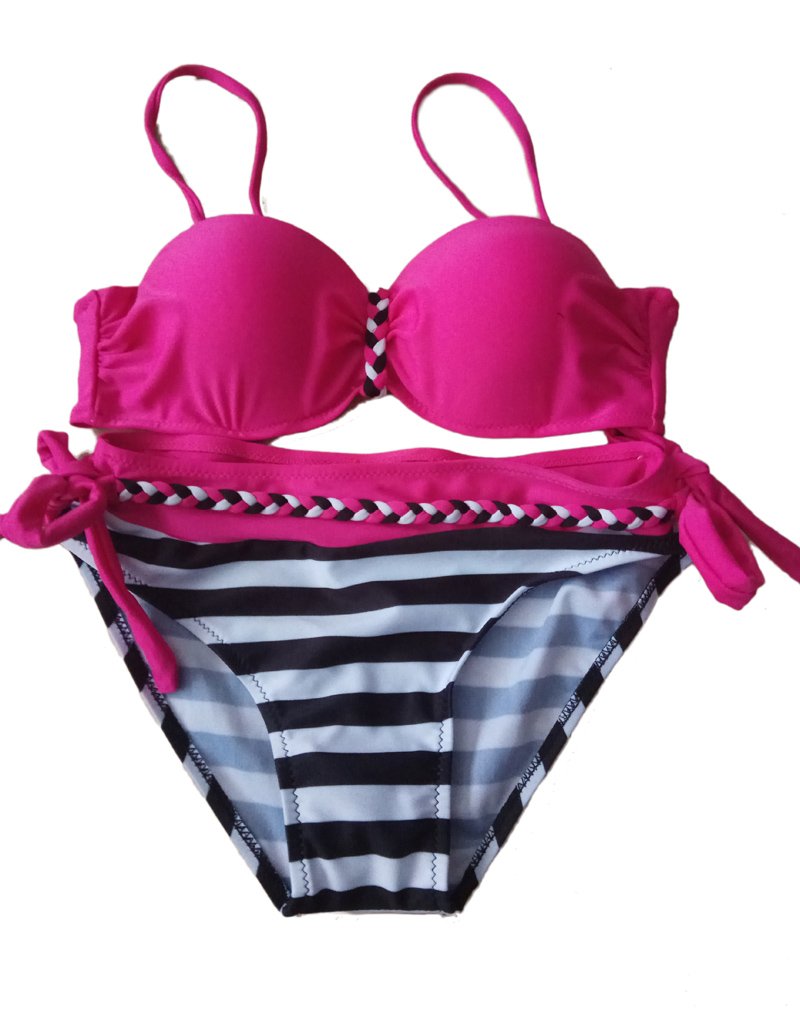 ASWER Women's Push Up Bikini Set Two Piece Strapless Bathing Suit Swimsuit