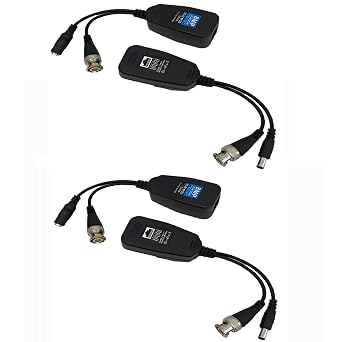 HD-CVI/TVI/AHD Video Balun with Power Connector, RJ45 CAT5 Data Transmitter, BNC Twisted 2 Pair