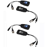 NVRTTRR HD-CVI/TVI/AHD Video Balun with Power Connector, RJ45 CAT5 Data Transmitter, BNC Twisted (2 Pair)