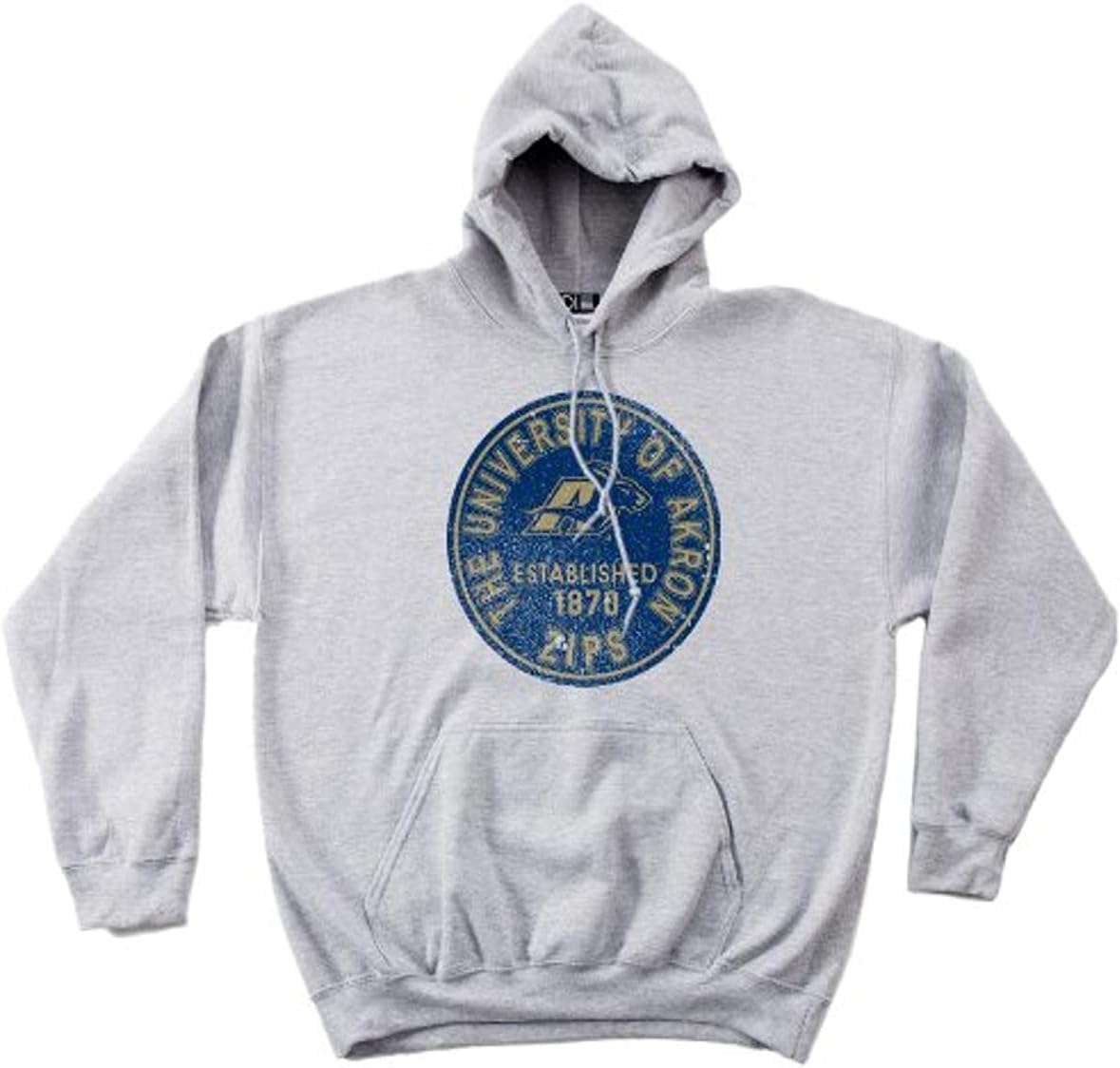 NCAA Akron Zips 50/50 Blended 8-Ounce Vintage Circle Hooded Sweatshirt
