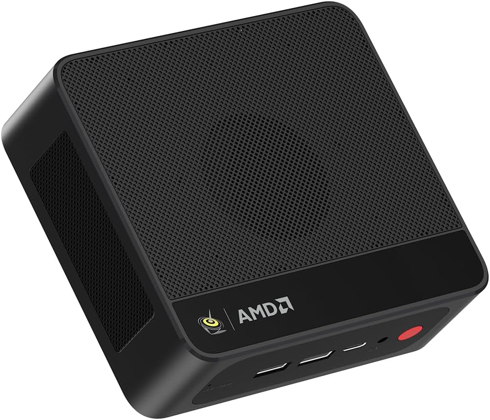 Mini PC SER5 MAX with AMD Ryzen 7 7735HS, 24GB LPDDR5 1TB NVMe M.2 SSD,Triple Display Output WiFi6+BT5.2+2.5G LAN, W-11 Mini Computer