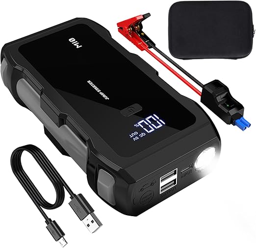 Avviatore Di Emergenza Per Batteria Auto - 8000A 12V Con Ricarica Rapida USB,Pacchetto di Avviamento per Batteria Auto | Per Berline, Camion, Motocicli, Barche, Motoslitte, Trattori