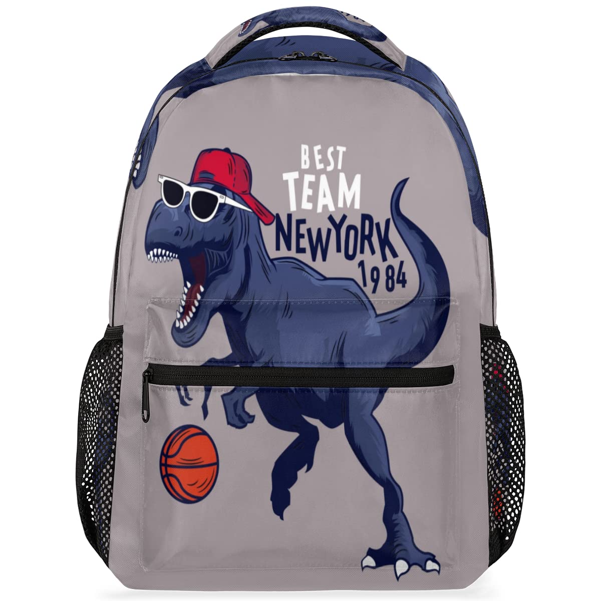 Mochilas de baloncesto con dinosaurios y compartimento de portátil 8