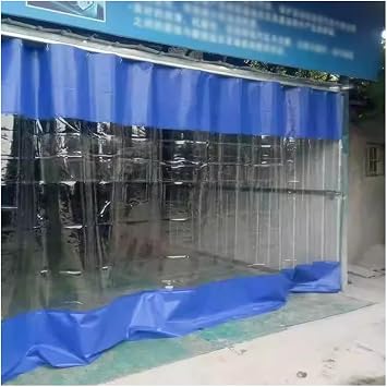 Rygcrud Garage Divider Curtains to Hide Storage, Industrial Vinyl Panels Tarp Partition for Paint Booth, Washing Areas, Workshops, PergolaBlue,1.8x2.1M