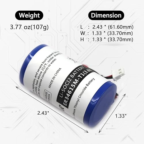 Miniatura 2 de (2 unidades) 3.6V 14000mAh ER34615M Li-SOCl2 Reemplazo de batería para Visonic MCS-710 MCS-720 MCS-730 Powermax Pro Wireless Siren 0-9912-K 3813002