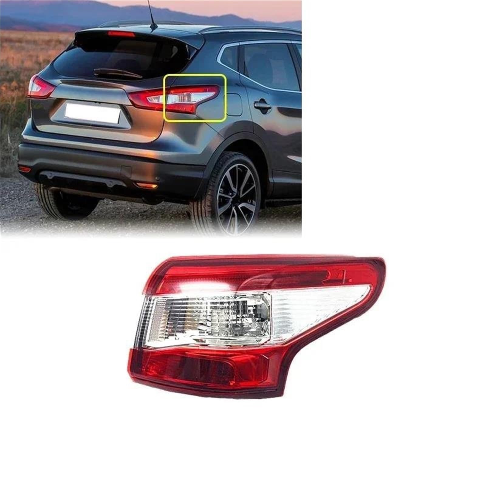Blocchi fari Posteriori Fanale Posteriore Auto per Nissan per Qashqai MK2 J11 2014-2016 26555-4EA0A 26550-4EA0A Fanale Posteriore Stop Freno Posteriore(Esterno Destro)