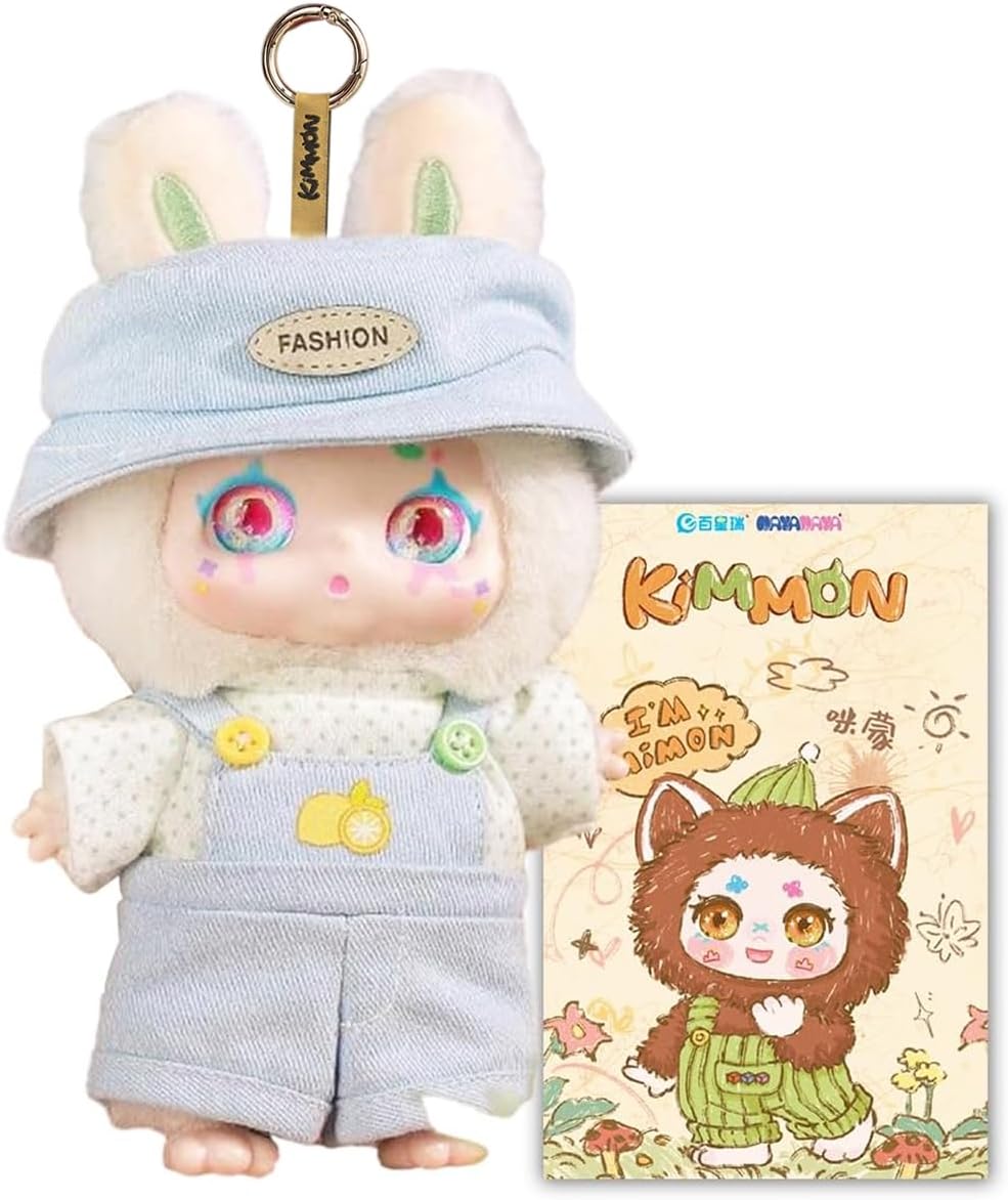 Vinyl Plush Blind Box, Kimmon Mimon Series Plush Keychain Stuffed Blind Box, Kawaii 1 of 6 Possible Mystery Collectible Toys Cute Soft Animals Charm Birthday Gifts