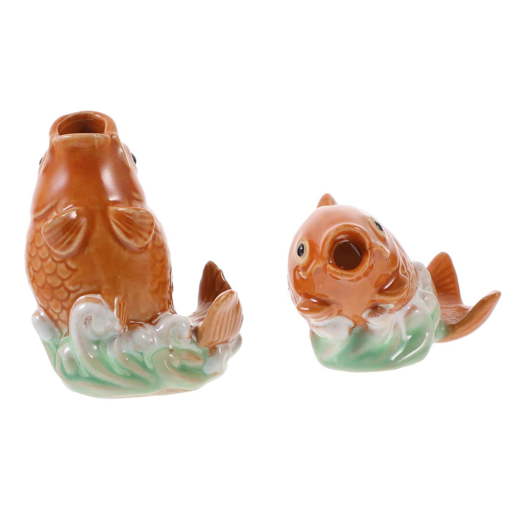 Toddmomy Outdoor Water Fountains Garden Accessory Replacement Nozzle Carp Sculpture Decor Ceramic Pond Fountain Nozzle