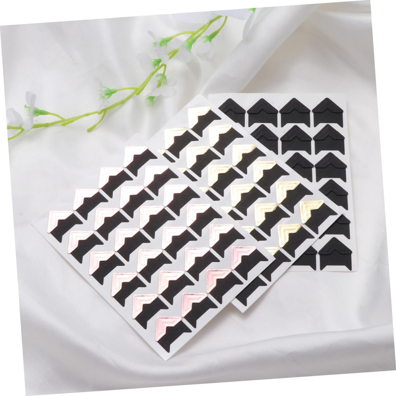 NUOBESTY 15sheets Photo Corners Retro Multicolor Self-Adhesive Stickers for Scrapbooking Rose Gold Each Convenient Photo Album Accessories for Easy Mounting