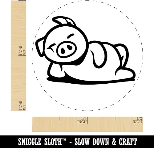 Miniatura 2 de Lazy Pig Lounging - Sello de goma para sellar planificadores de manualidades, mini de 12 pulgada