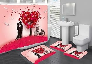 232 5 Piece Heavy Material Shower Curtain Set