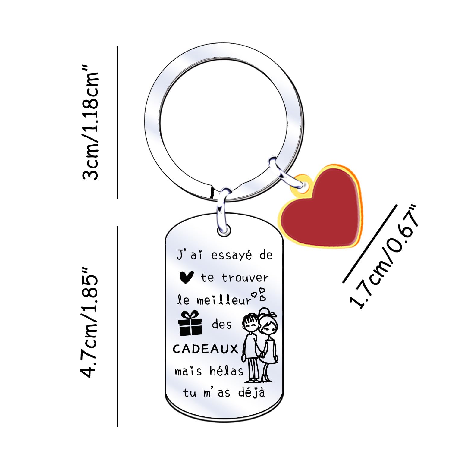 Llavero de coche personalizado grabado pareja enamorada de amistad llavero de acero inoxidable regalo para mujer, hombre, San Valentín, cumpleaños, Navidad, regalo de San Valentín
