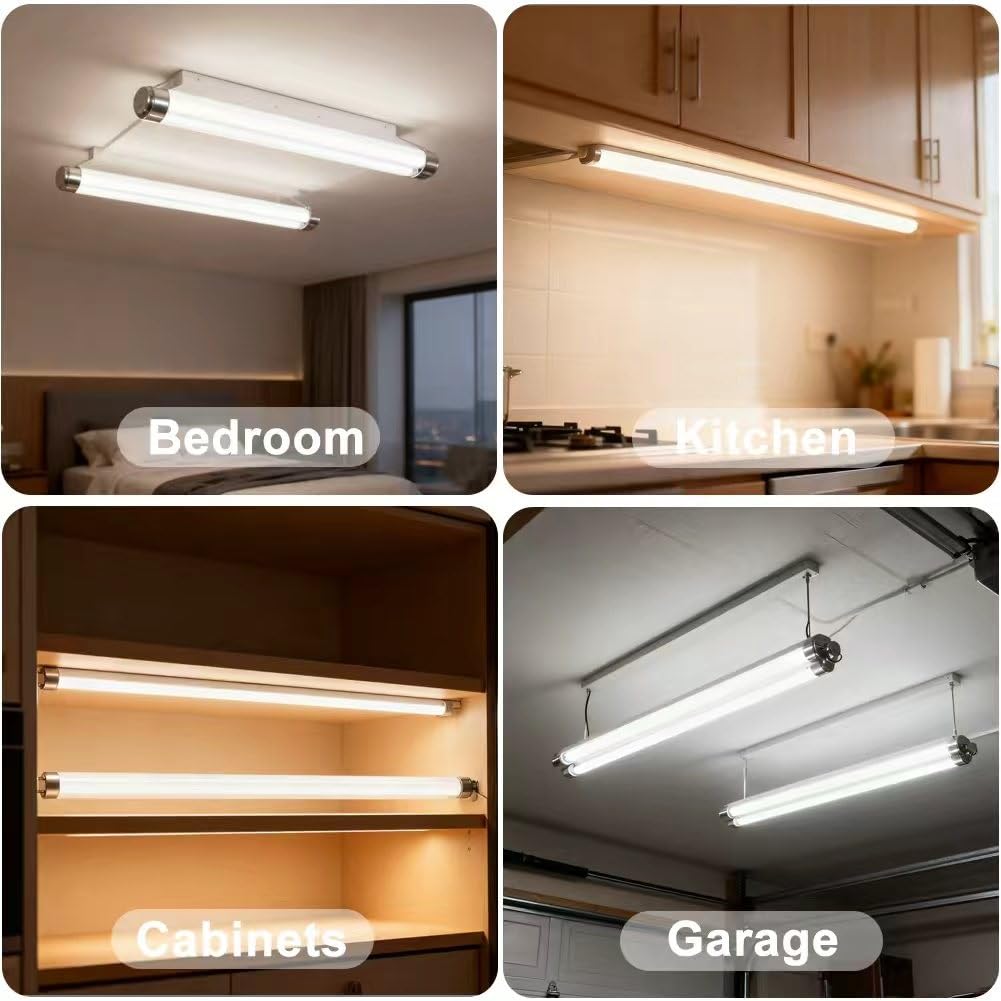 generico 2 Pezzi T8 Tubi Fluorescenti Da 600mm 18W, Attacco G13, T8 Bianco Freddo 6500K, Luce a Basso Consumo Energetico, Luce Di Emergenza a Risparmio Energetico, per Cucina, Bagno, Armadio, Garage