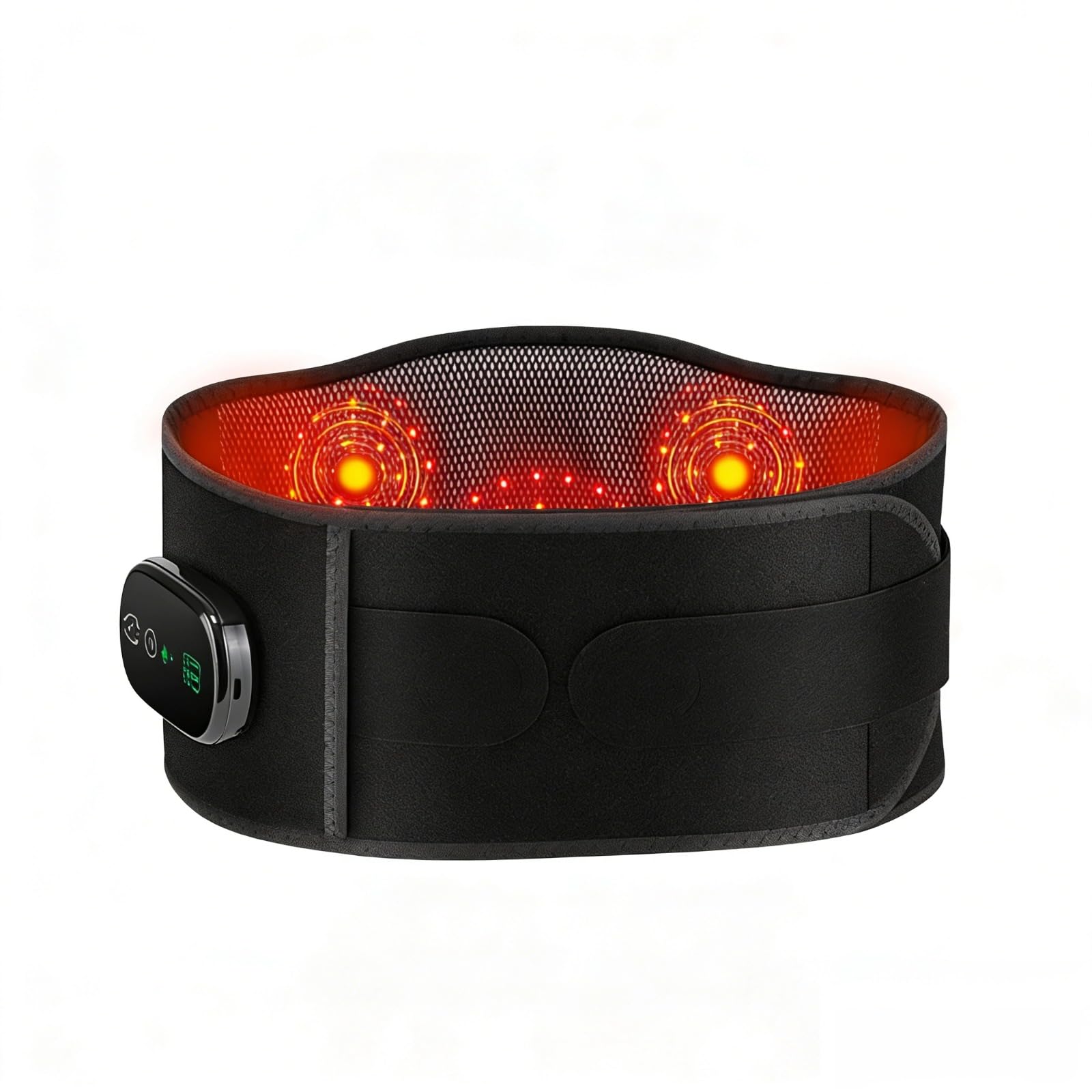 Manta Electrica Lumbar, Cinturon Lumbar Calefaccion Infrarroja Portatil con 5 Niveles de Calor, 5 Modos de Masaje, Batería de 5000mAh y Temporizador 30 Min, Hombre y Mujer (125 x 24 cm)