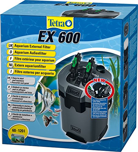 Tetra Aquarium Außenfilter EX 600 Plus - leistungsstarker Filter für Aquarien bis 120 L, schafft kristallklares fischgerechtes Wasser