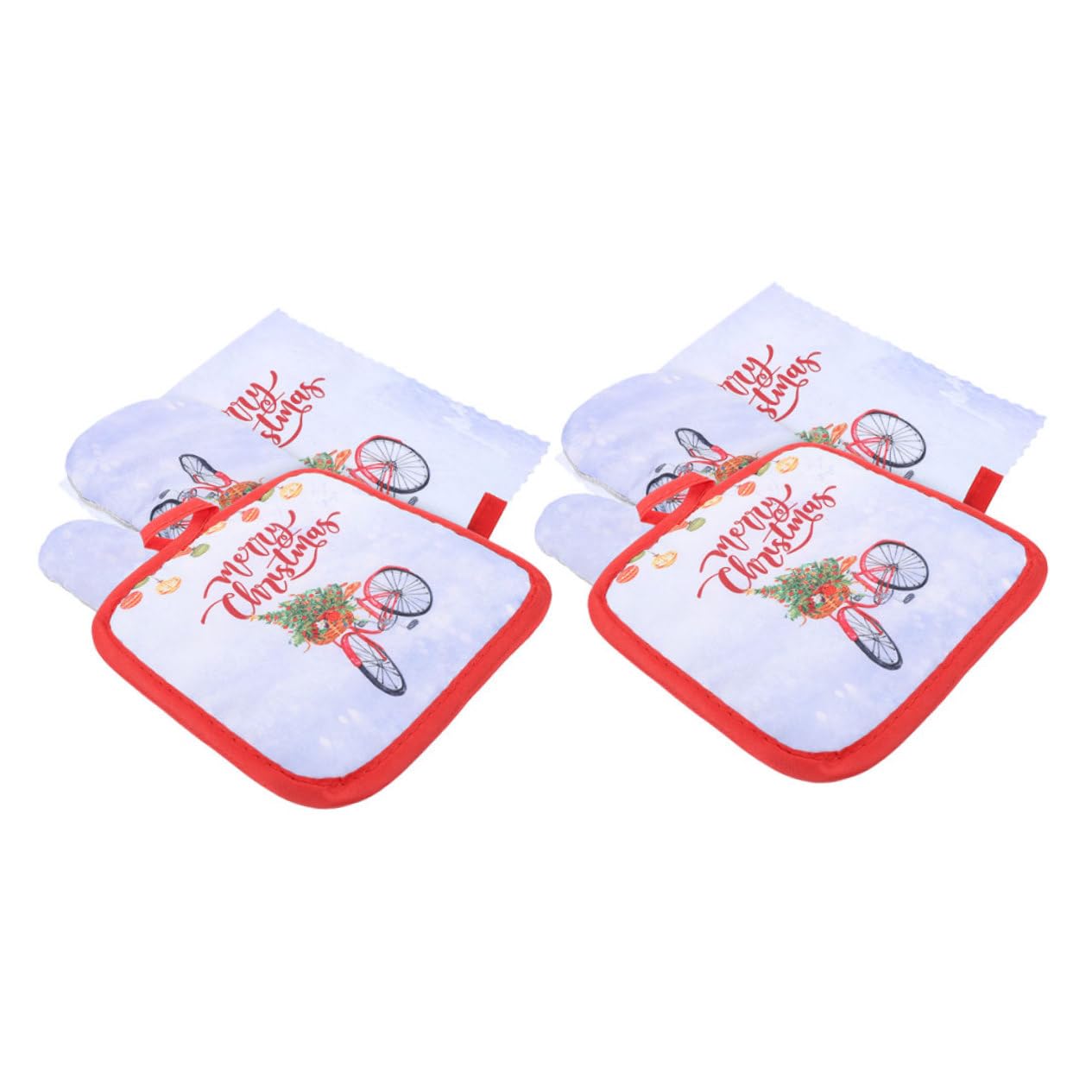 SOIMISS Juego De 5 Manoplas De Horno Reutilizables con Temática Navideña Resistentes A Altas Temperaturas Y Antiescaldaduras De Poliéster para Cocina Decoración Navideña