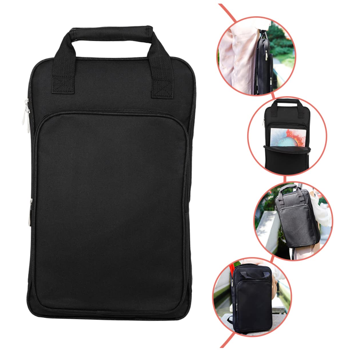 Borsa per Bacchette da Batteria Imbottitura in Cotone Oxford Custodia Portatile Facile da Trasportare per Batteristi a Sale Prove