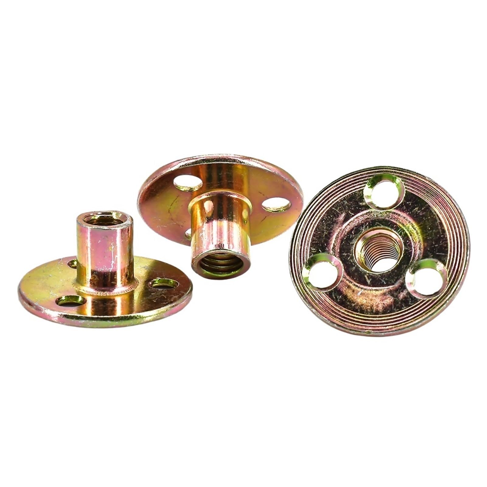 Tuerca de brida fija de tres orificios, Tuerca de brida placa hierro tres orificios M6 M8 M10(32 PCS,M 10)