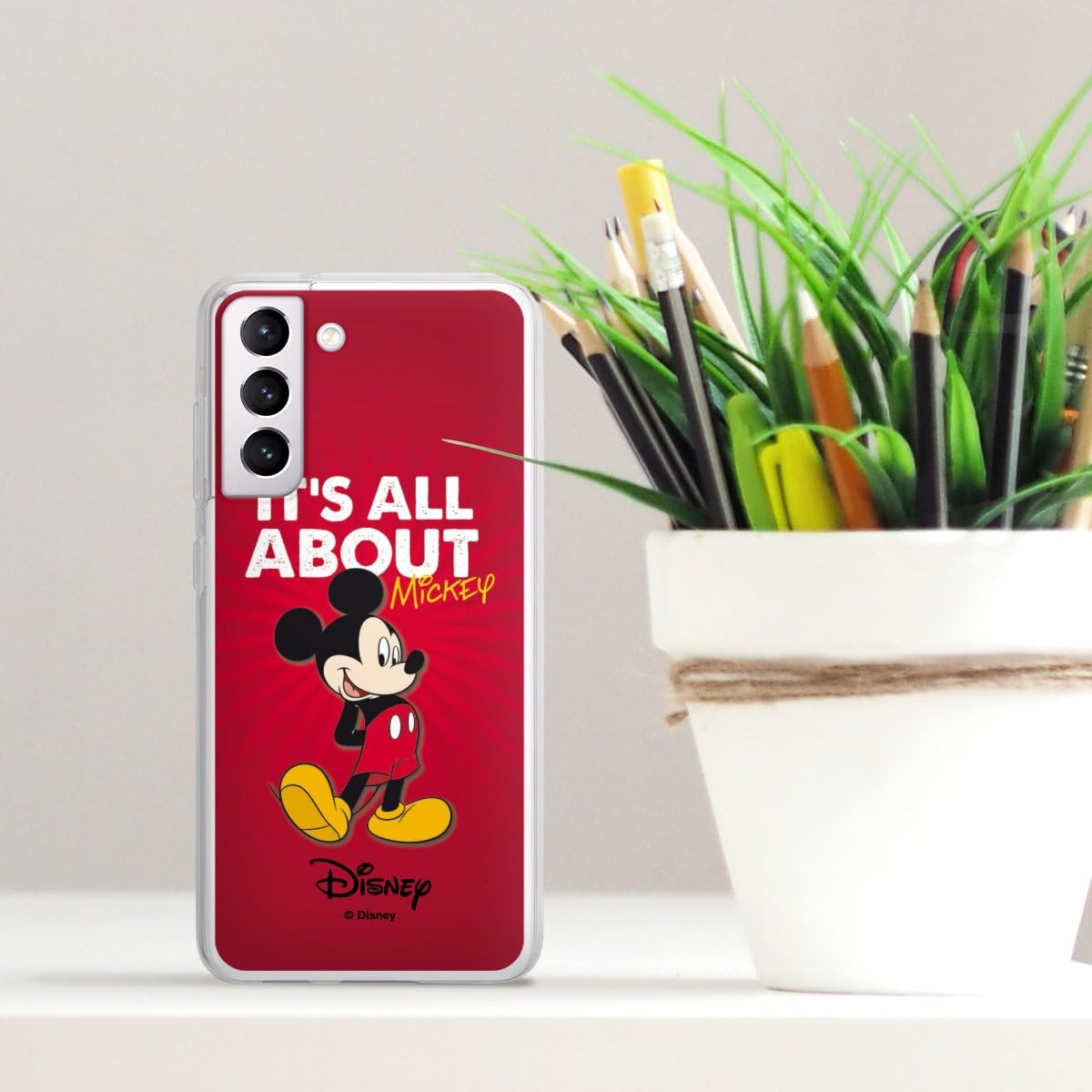 Custodia di silicone compatibile con Samsung Galaxy S21 FE 5G Custodia trasparente Cover per smartphone trasparente Topo Prodotto ufficiale su licenza Disney