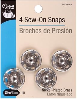 Dritz(R) Sew-On Snaps (Size 10) - Nickel