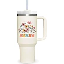 40 oz Tumbler with Handle for Memaw.Mothers Day Tumbler Gifts for Memaw.Birthday Anniversary Christmas Memaw Gift.Memaw Cup Memaw Tumblers from Grandchildren.