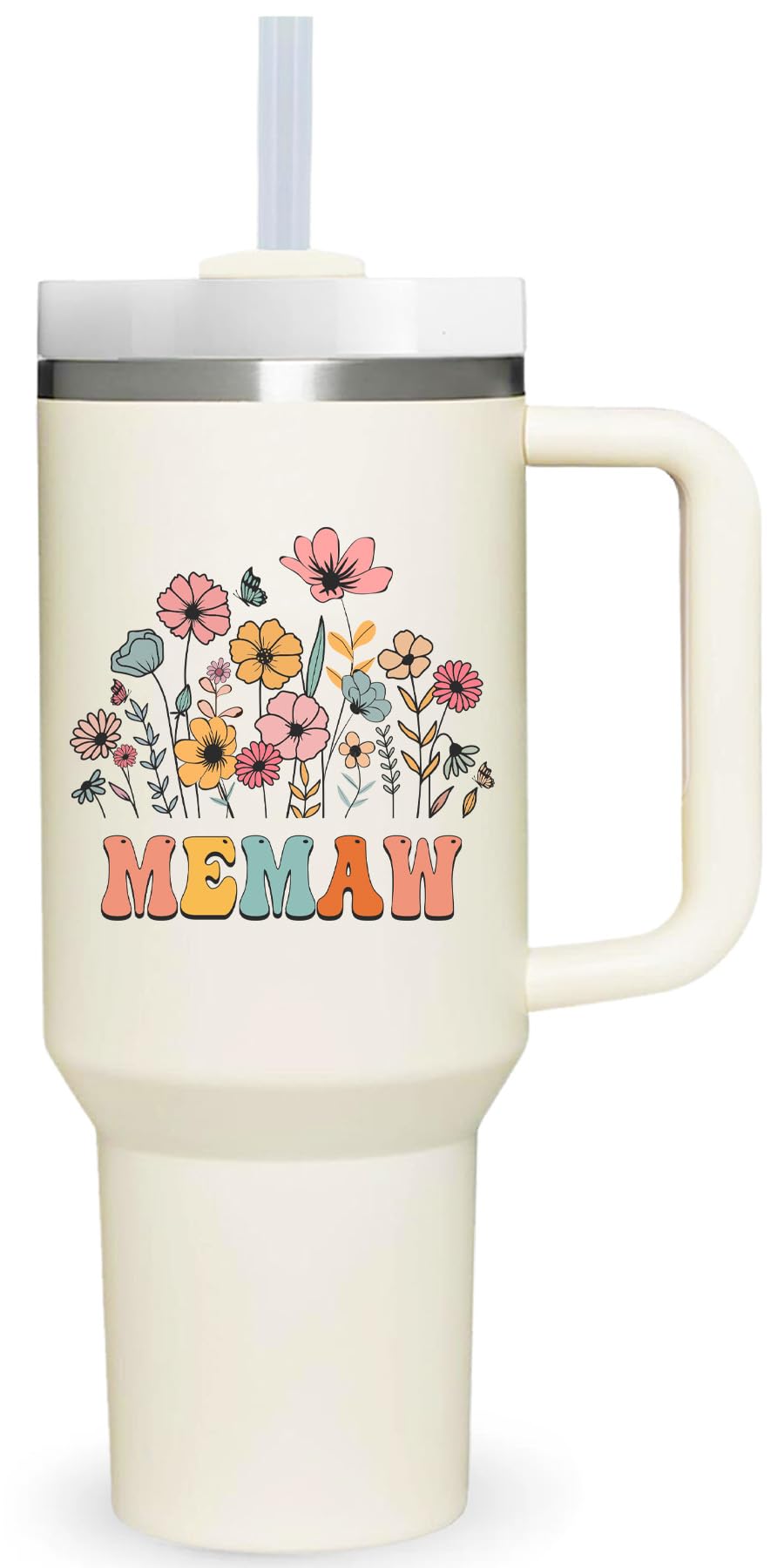 AMZUShome 40 oz Tumbler with Handle for Memaw.Mothers Day Tumbler Gifts for Memaw.Birthday Anniversary Christmas Memaw Gift.Memaw Cup Memaw Tumblers from Grandchildren.