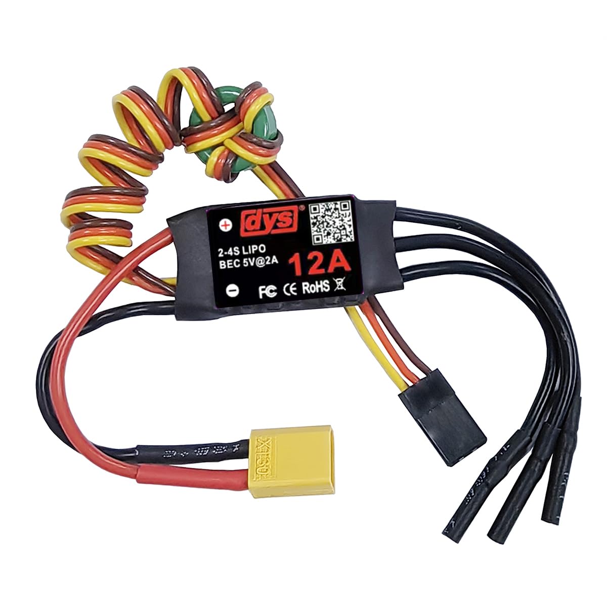 Amazon.com: DYS 12A 2-4S Brushless ESC with 5V/2A BEC with XT30