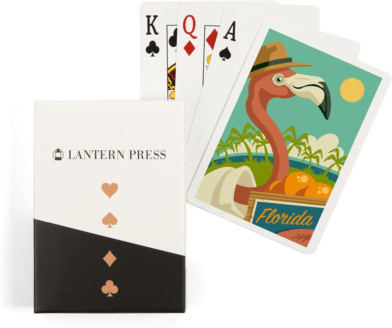 Lantern Press Florida, Flamingo and Oranges, 52 Playing Cards for Adults, Poker Size Card Deck