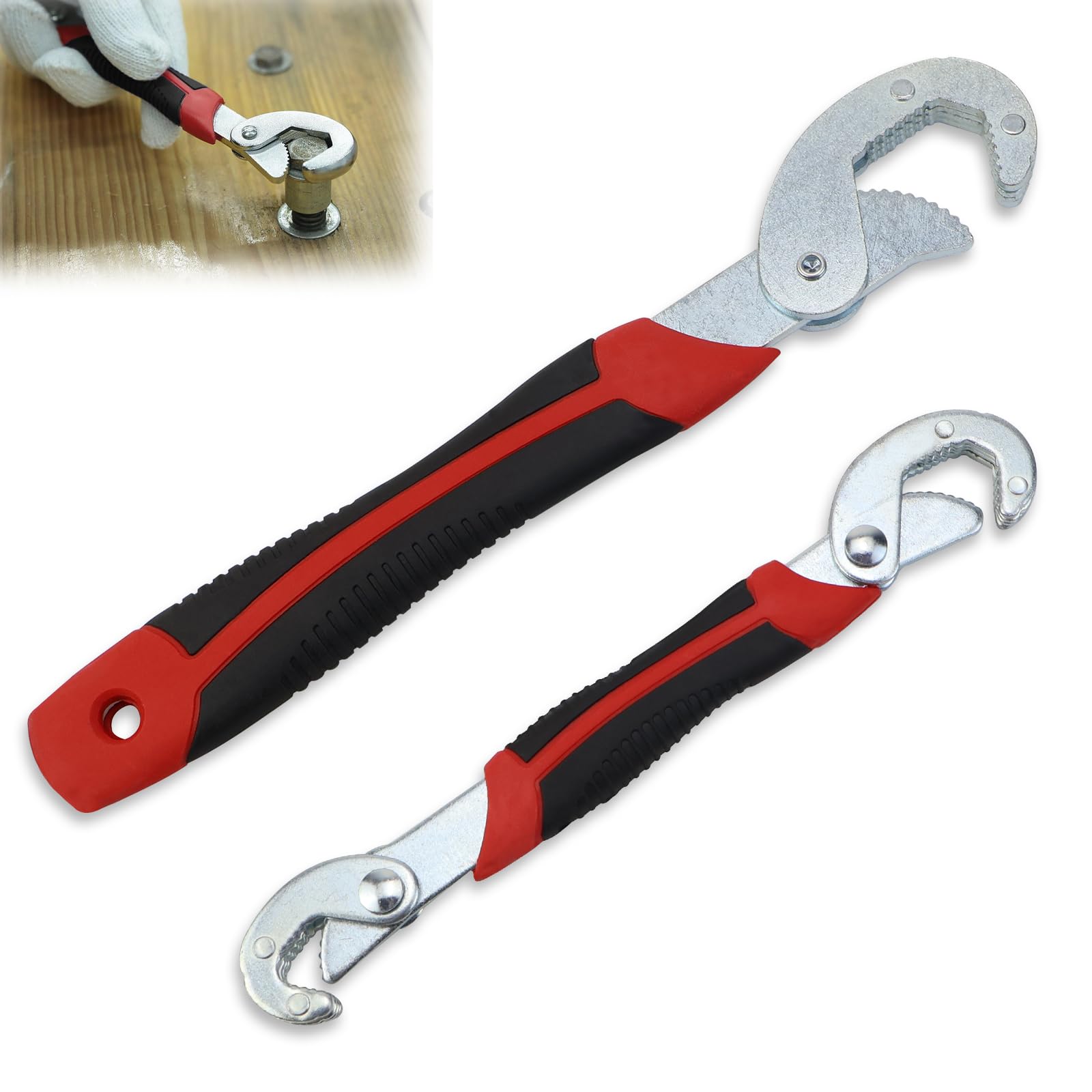 WORKPRO Chiavi Regolabili A Rullino 2 Pezzi - Set Chiavi Inglesi Professionali In Cromo Vanadio Con Impugnatura Antiscivolo - Foto 9