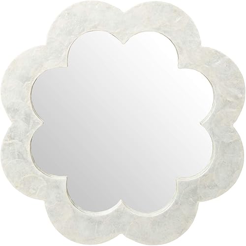 Kouboo 1040138 Flower Capiz Seashell - Espejo de pared color blanco