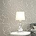 QIHANG Modern Minimalist Embossed 3D Rose Flower Non-Woven Wallpaper Cream&Gray Color 0.53m(1.738' W) x 10m(32.8' L)=5.3㎡(57 sq.ft)