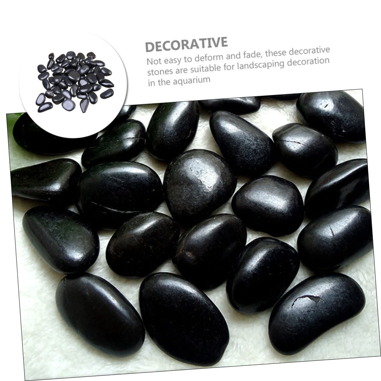 Flowerpot Pebbles Decorative Aquarium Stones Black Gravel Garden Stones Reusable Decor