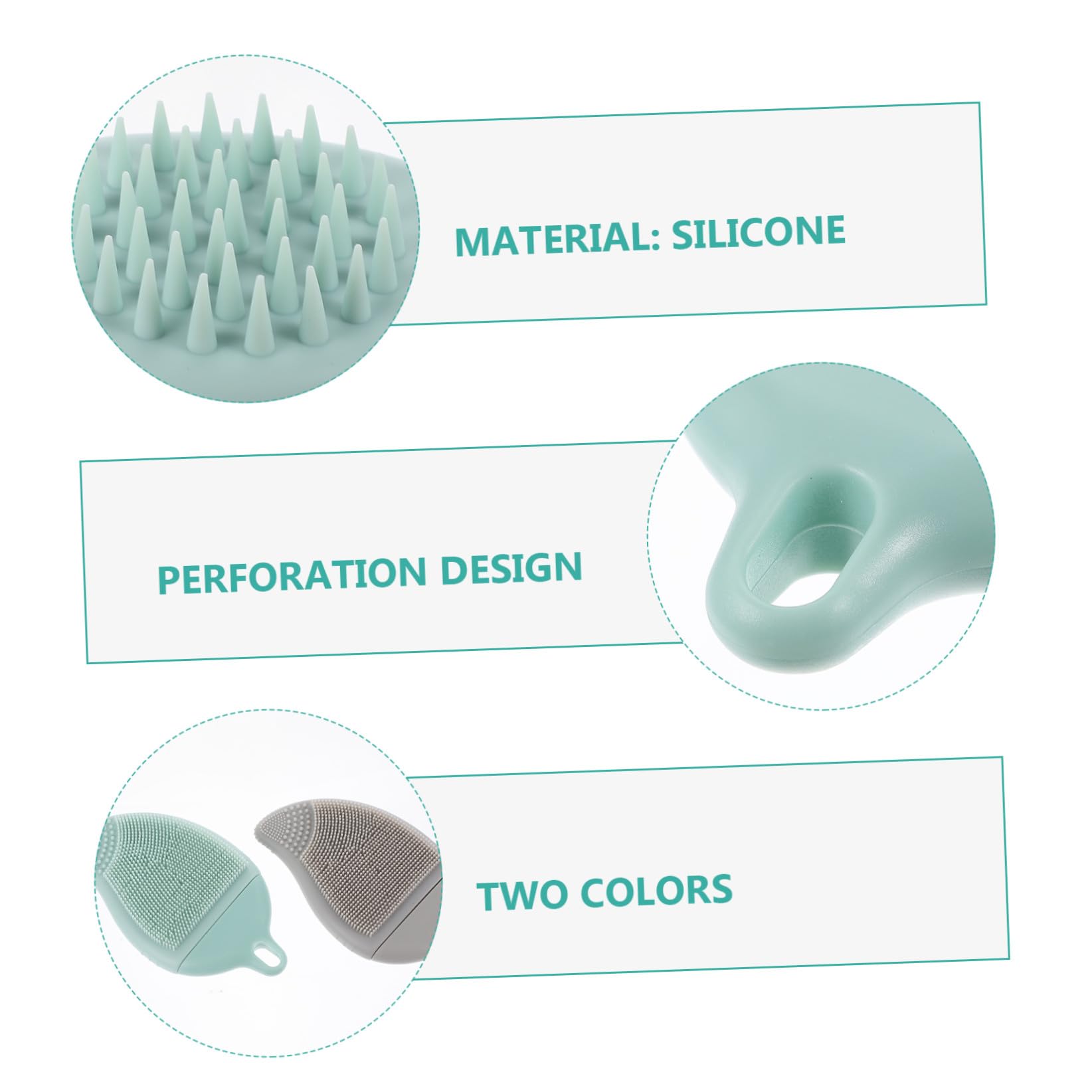 Healvian 6pezzi Spazzola Massaggiante Silicone Multifunzionale Per Pulizia e Massaggio Del Capelluto Da Silicone Alimentare Per e Del Corpo