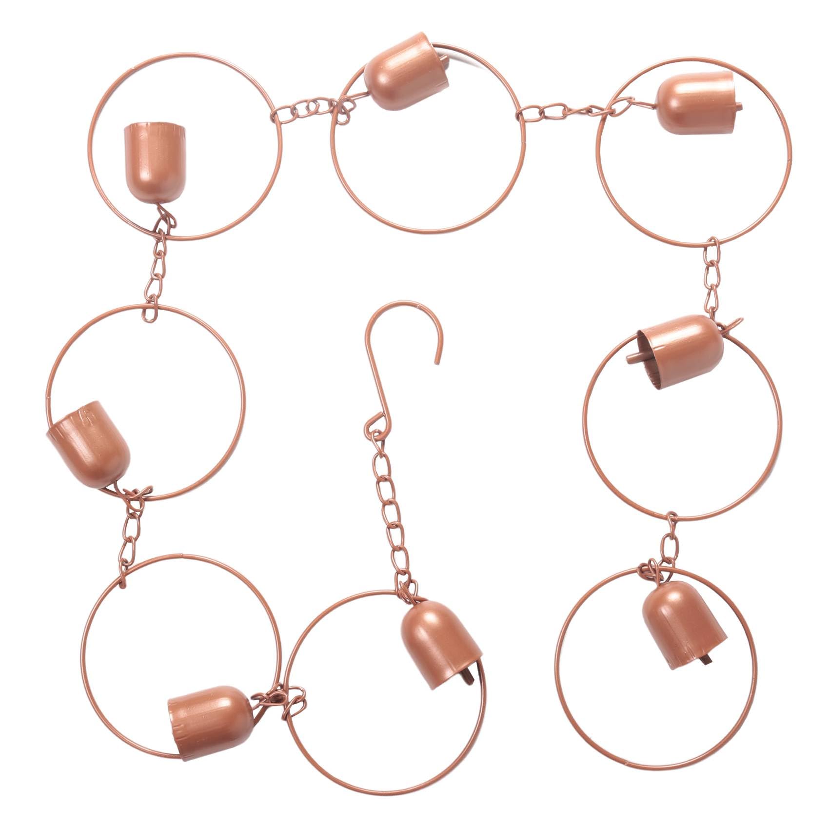 Zewnętrzne wiszące łańcuchy przeciwdeszczowe, Small bell Rain Chain Garden Gift for Mum, Gutters, Rain Catcher for Downpipe with Adapter,