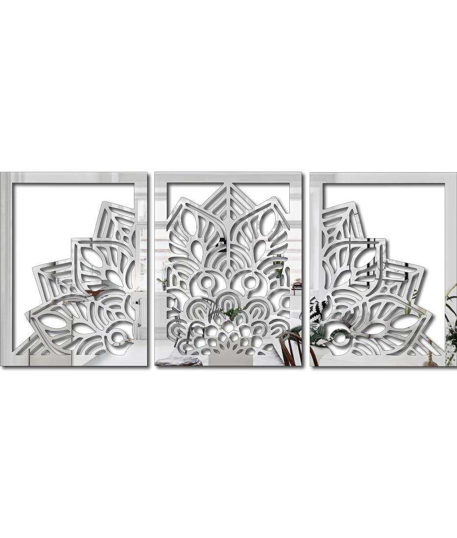 Chote Mote Seller - Mandala Art Silver (Pack of 2) Mirror Stickers for Wall, Acrylic Mirror, Wall Mirror, 3D Stickers, Wall Stickers for Room Hall Home and Office. (B0D76G546V) Amazon Price History, Amazon Price Tracker