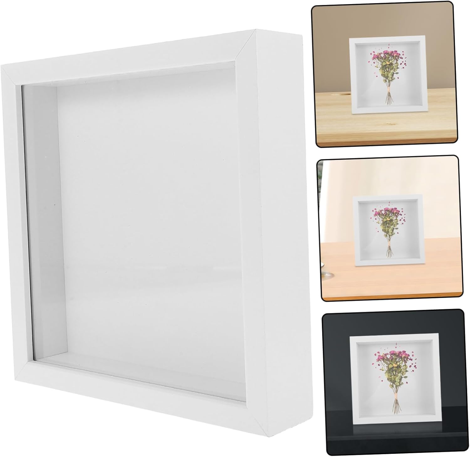 Alipis 4pcs Wooden Dried Flower Shadow Box Frame Pressed Flower Display Case for Home Photos and Memorabilia Elegant Design Depth for Versatile Use