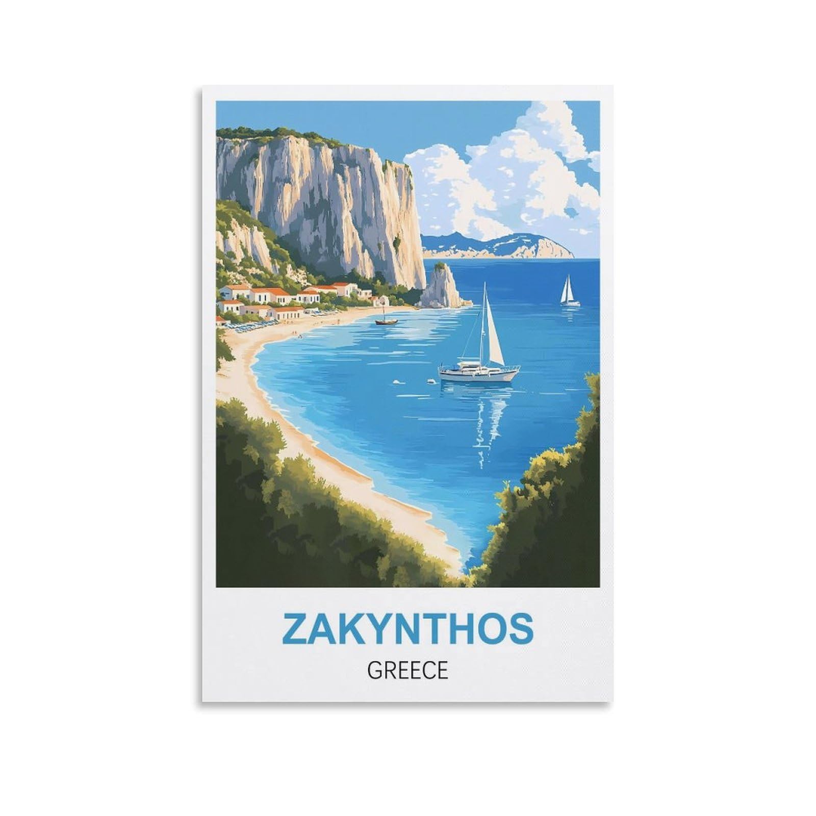 EZMLFA 5D Diamond Art Kits for Beginner,Zakynthos Greece Kits for Adults and Kids, Full Drill Round Rhinestone Paint with Diamonds,DIY 5D Diamond Art 30x40cm