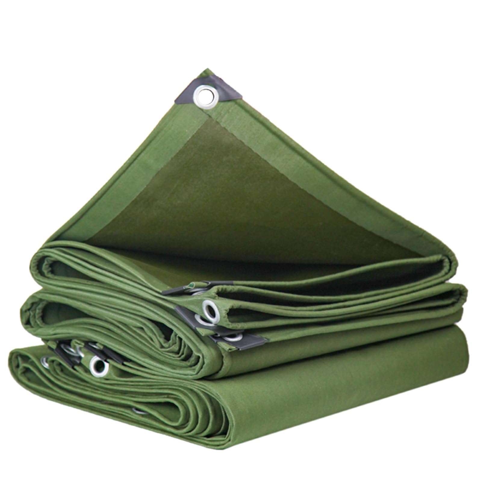 GJZQDKX HeavyDuty Green Canvas Tarpaulin 3x6m & 4x4m Tarp Sheet with Grommets Reinforced Edges for Camping Groundsheet & Greenhouse (4x7m)