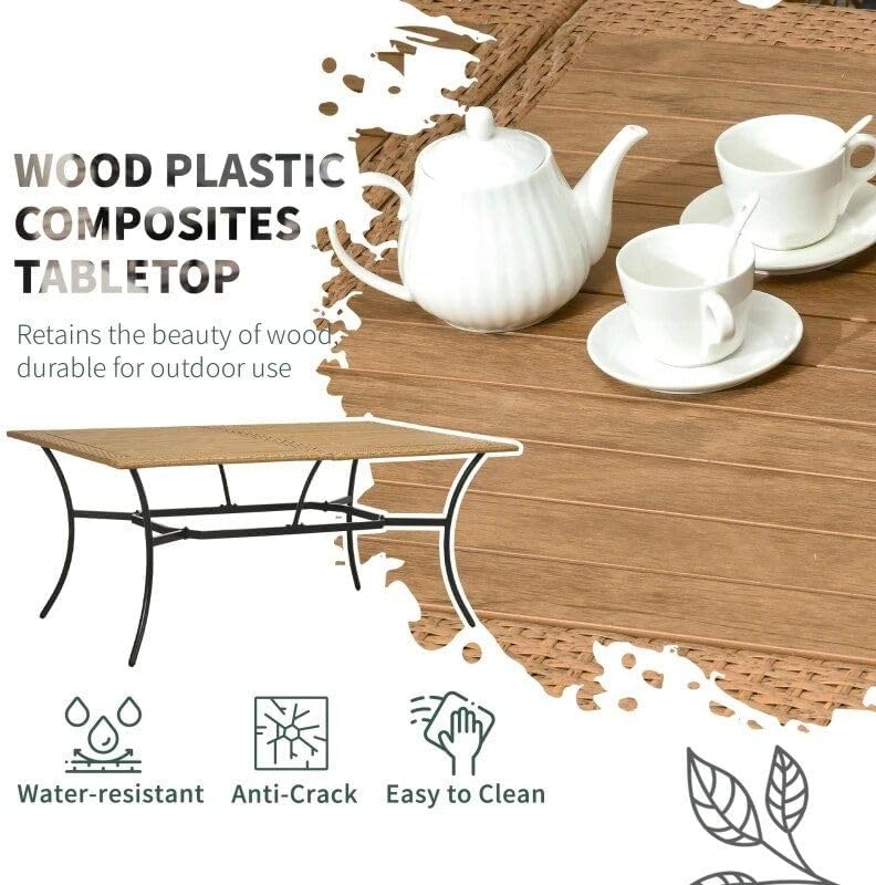 Luxury 7-Piece Wicker Patio Dining Set