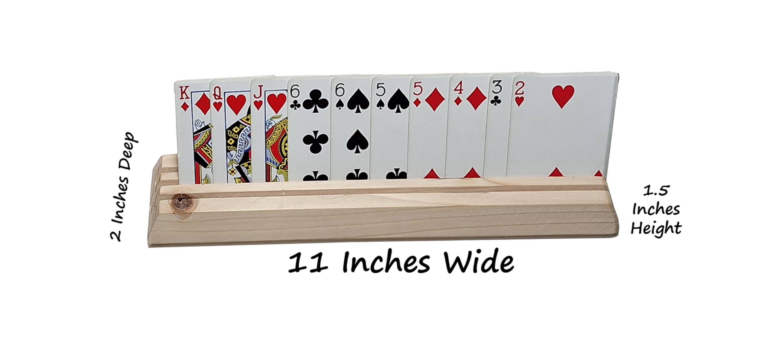 Artistic Turtle Wooden Playing Card Holders – Set of 4 – Handmade Pine with Shellac Finish – 3-Slot Card Organizer for Seniors, Kids, and Game Night – Made in USA