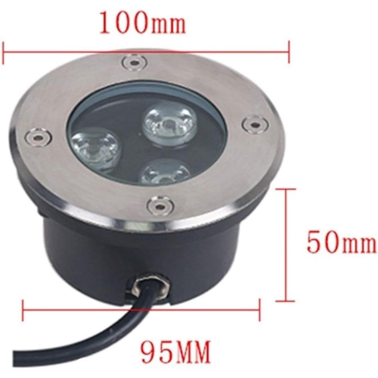 Generisch Lampa ogrodowa LED, 4 sztuki, ultra cienkie, wodoszczelne lampy LED do zabudowy w podłodze, 3 W, reflektor do zabudowy, do ogrodu, na podwórko, taras – oświetlenie zewnętrzne IP67 (żółta, 12