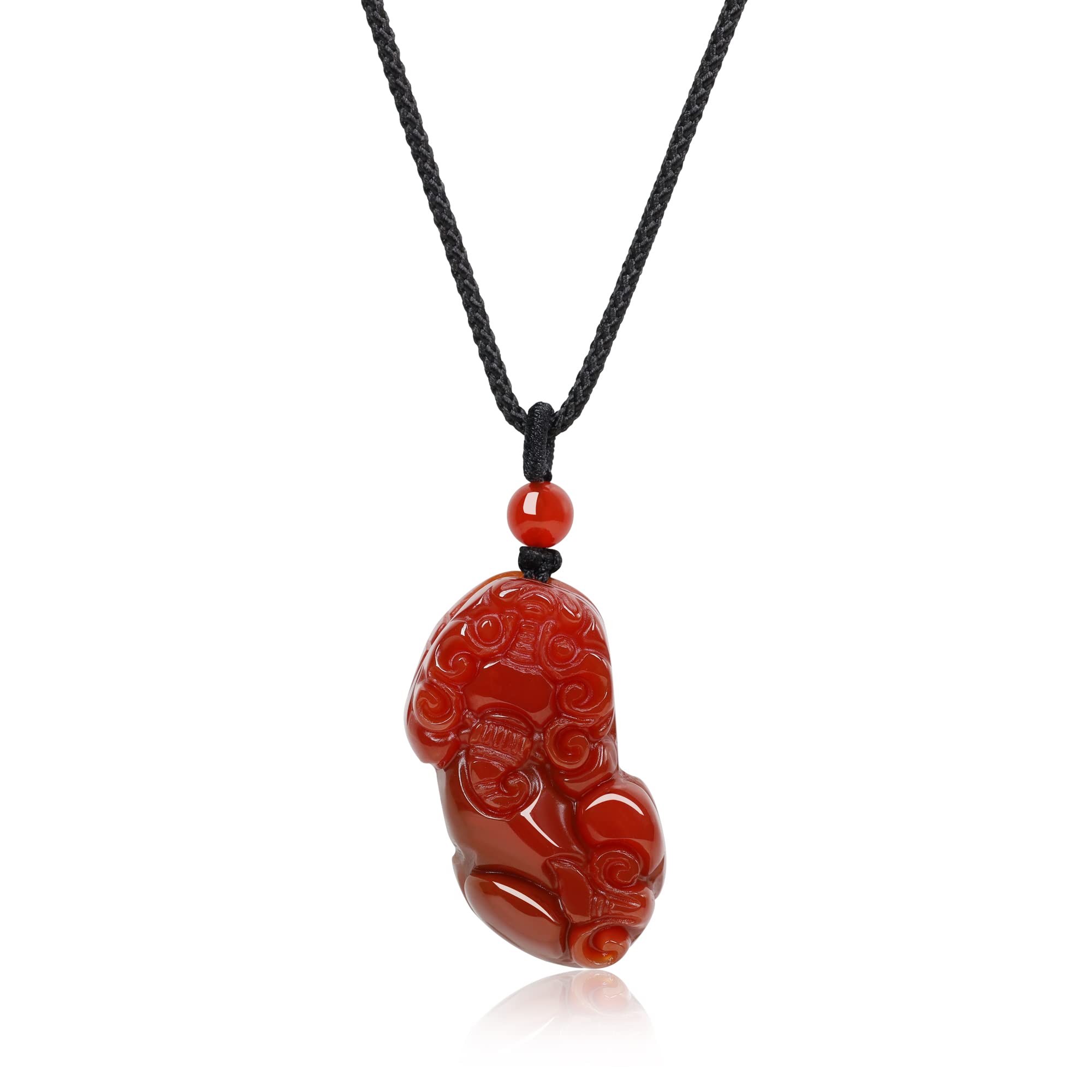COAI Wealth Amulet Pixiu Fengshui Necklace Agate Stone Necklace for Men Women