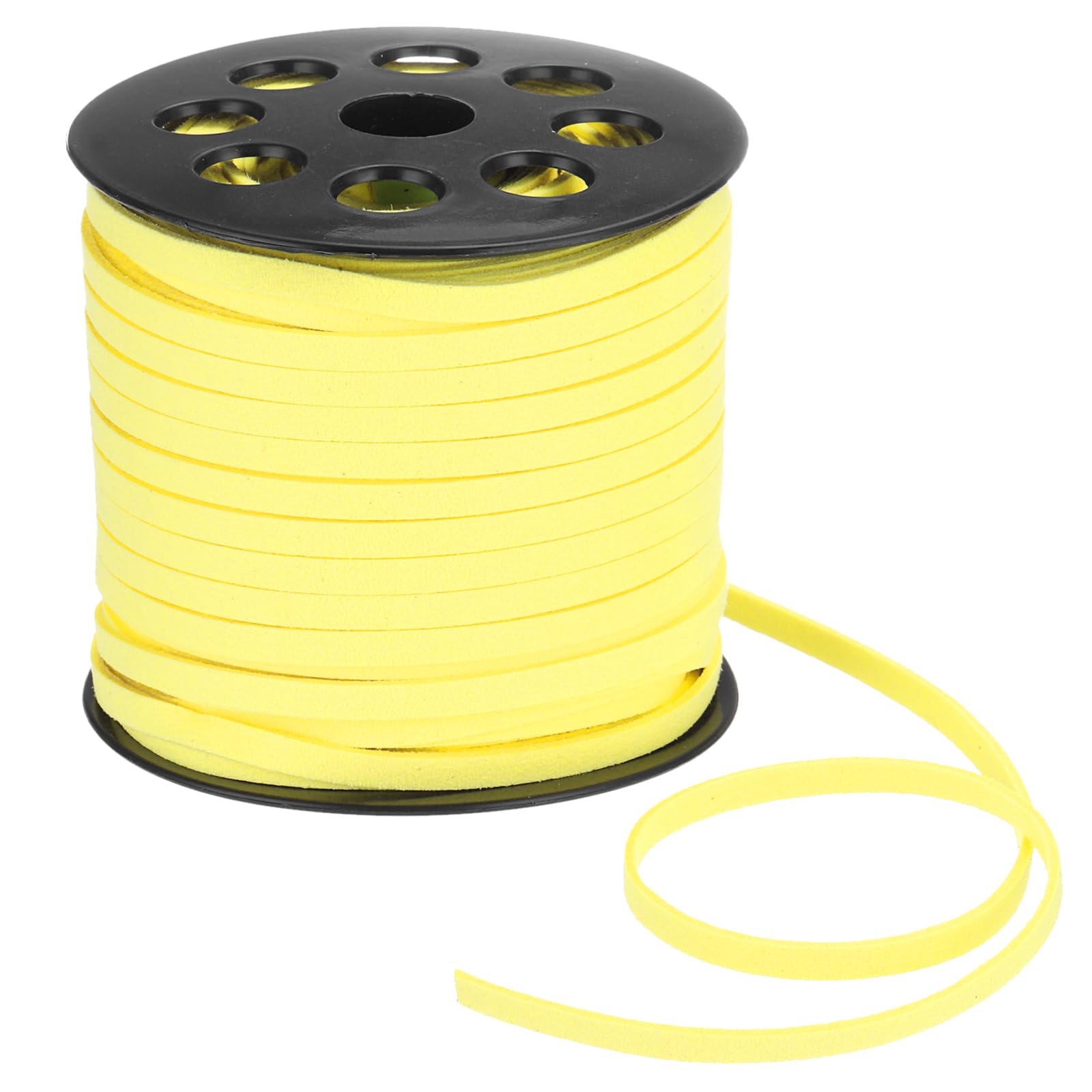DMiotech Faux Suede Leather Cord 5mm x 50 Yards Flat Leather String Thin Leather Strip Lace for Necklace Bracelet Beading Jewelry Making Arts Crafts (Yellow