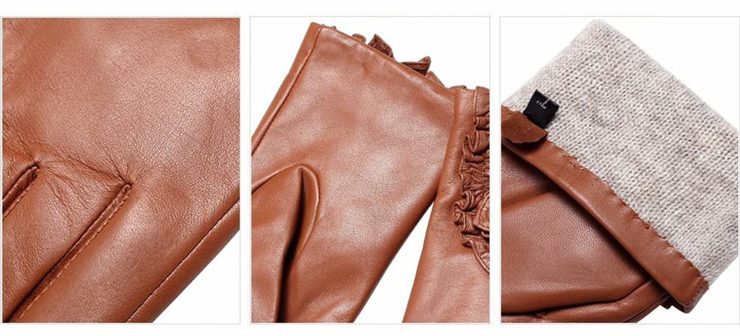 Guanti in pelle moda femminile Guanti invernali da donna floreali e guanti Guanti da polso da ciclismo