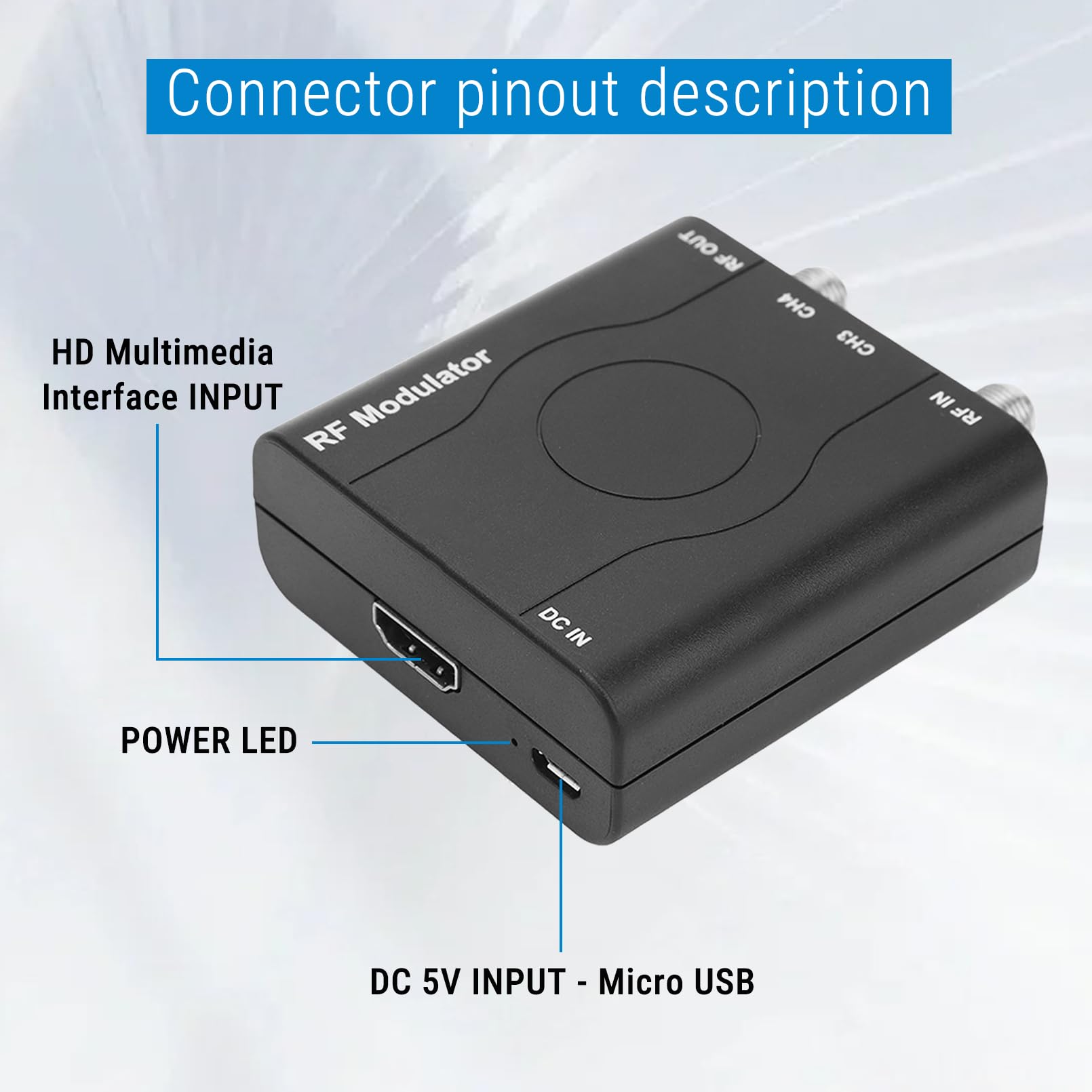 Adaptateur HDMI vers coaxial HDM61 convertisseur RF vers HDMI 1080p NTSC CH3 CH4 modulateur RF