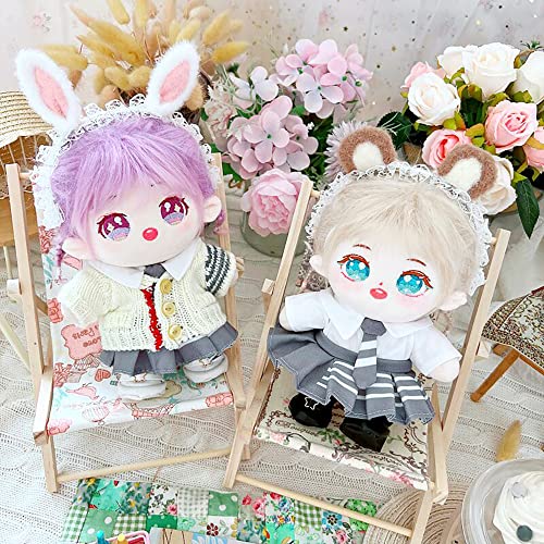 niannyyhouse 20cm Plushie Doll Clothes Sweater White Shirt Tie JK Skirt 8in Kpop Stuffed Doll Clothing, White, Multicolor - Image 2
