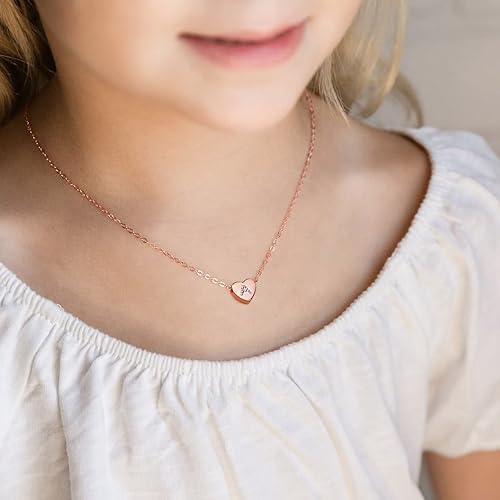 Miniatura 2 de M MOOHAM - Collar con inicial de corazón para niñas y mujeres, collar con colgante de corazón con delicada circonia cúbica para mujeres y niñas,