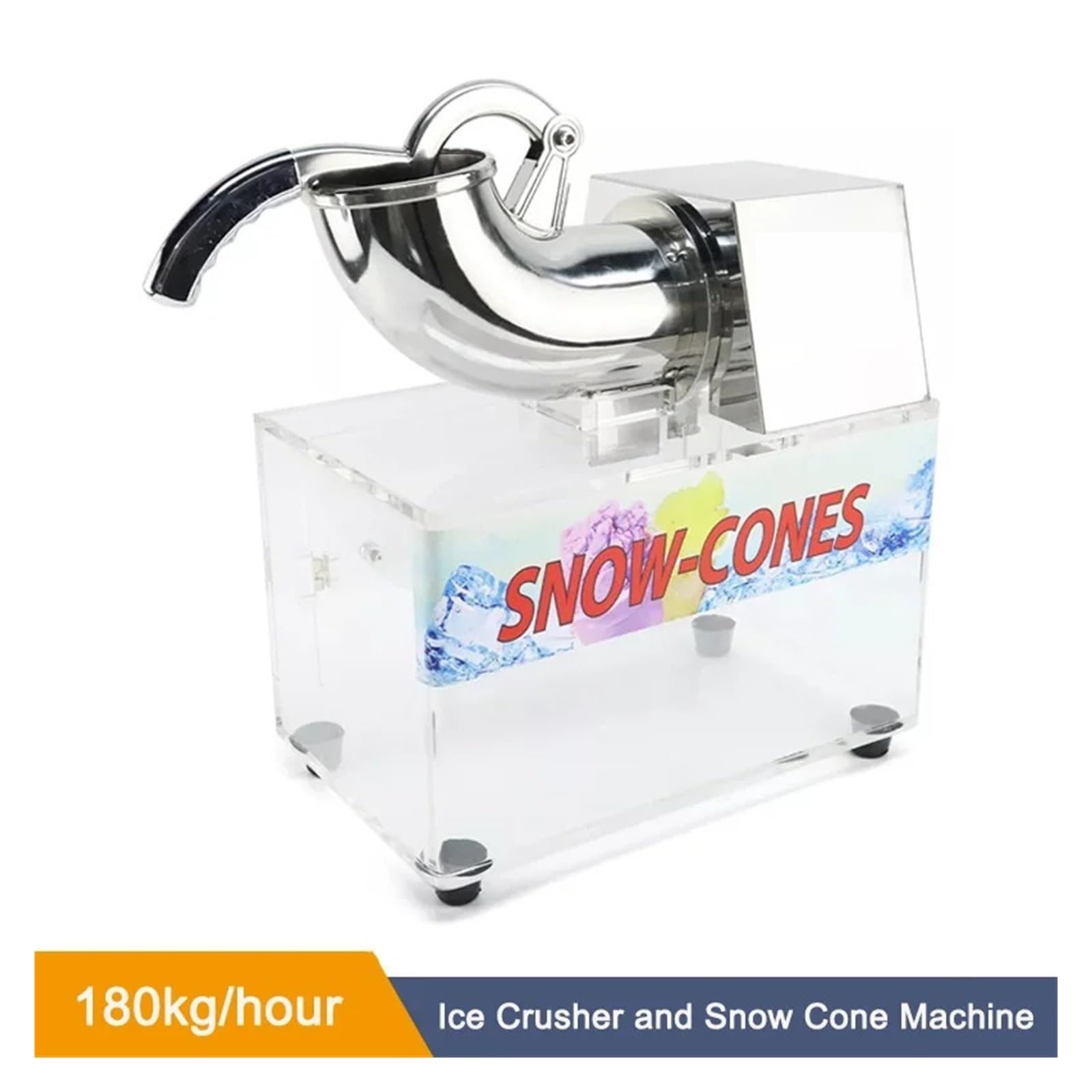Máquina Trituradora De Bloques Hielo Acrílico Comercial, Automática For Hacer Conos Nieve Y Triturado TrituracióN De Hielo Sin Esfuerzo