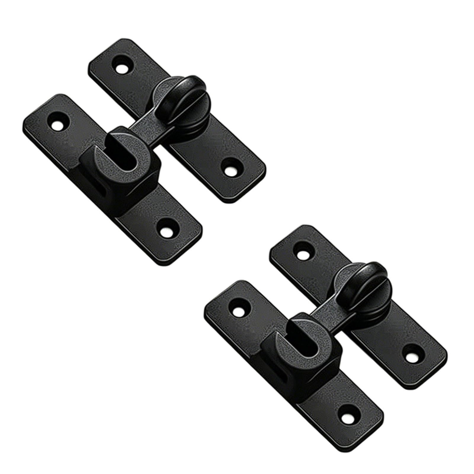 Oufeijia Eur Nero 2-Pack Surface-Mounted Bolt Door Latch For Hotel, Sliding, Thickened Anti-Theft Lock Aluminum Alloy(Nero)