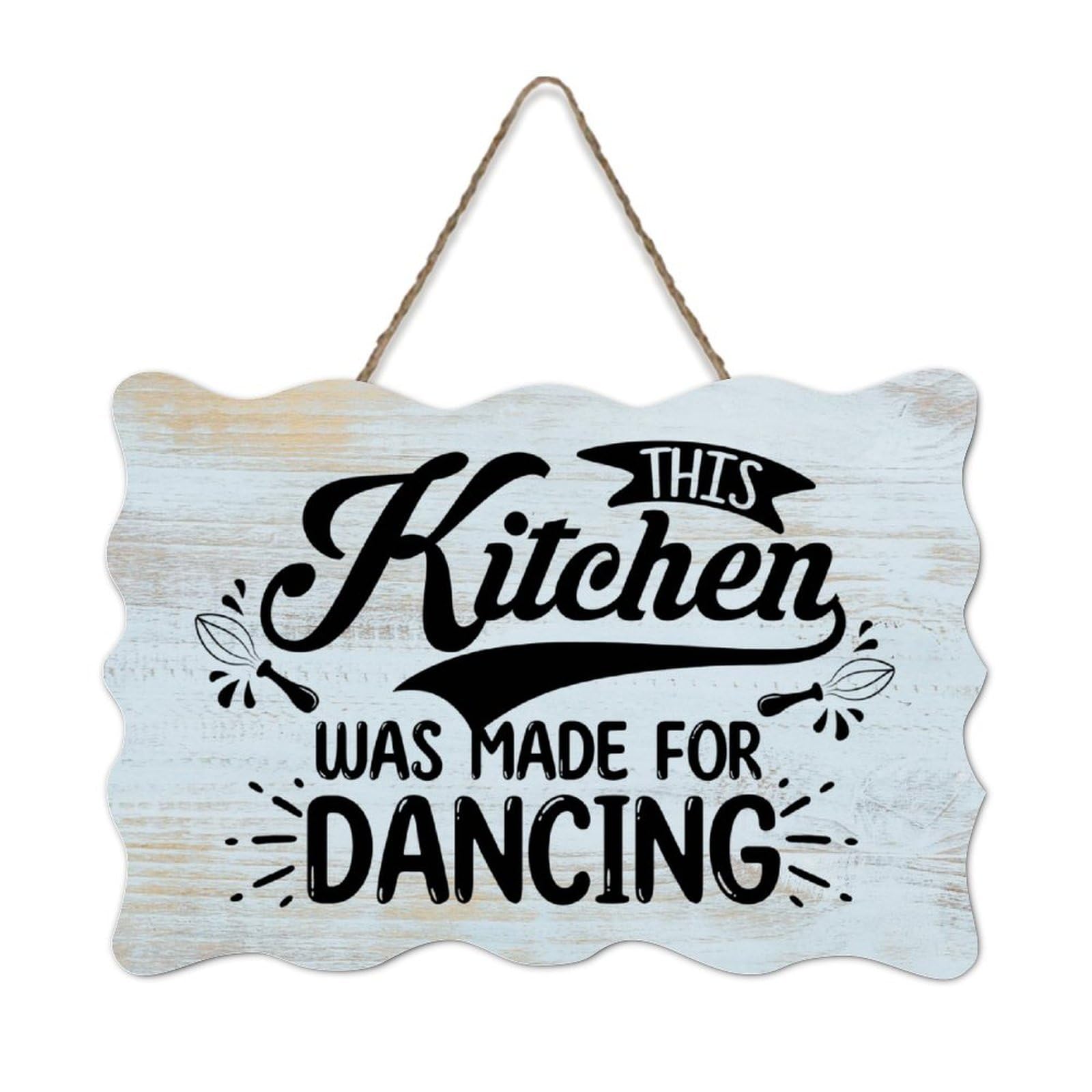 Lmmixee Style1-Style-3 Vintage Country Wooden Pallet Sign This Kitchen Was Made For Dancing Wood Signs 8X12 Inch Farmhouse Wall Art Hanger Family Wall Decor For Living Room Bedroom New House Gift
